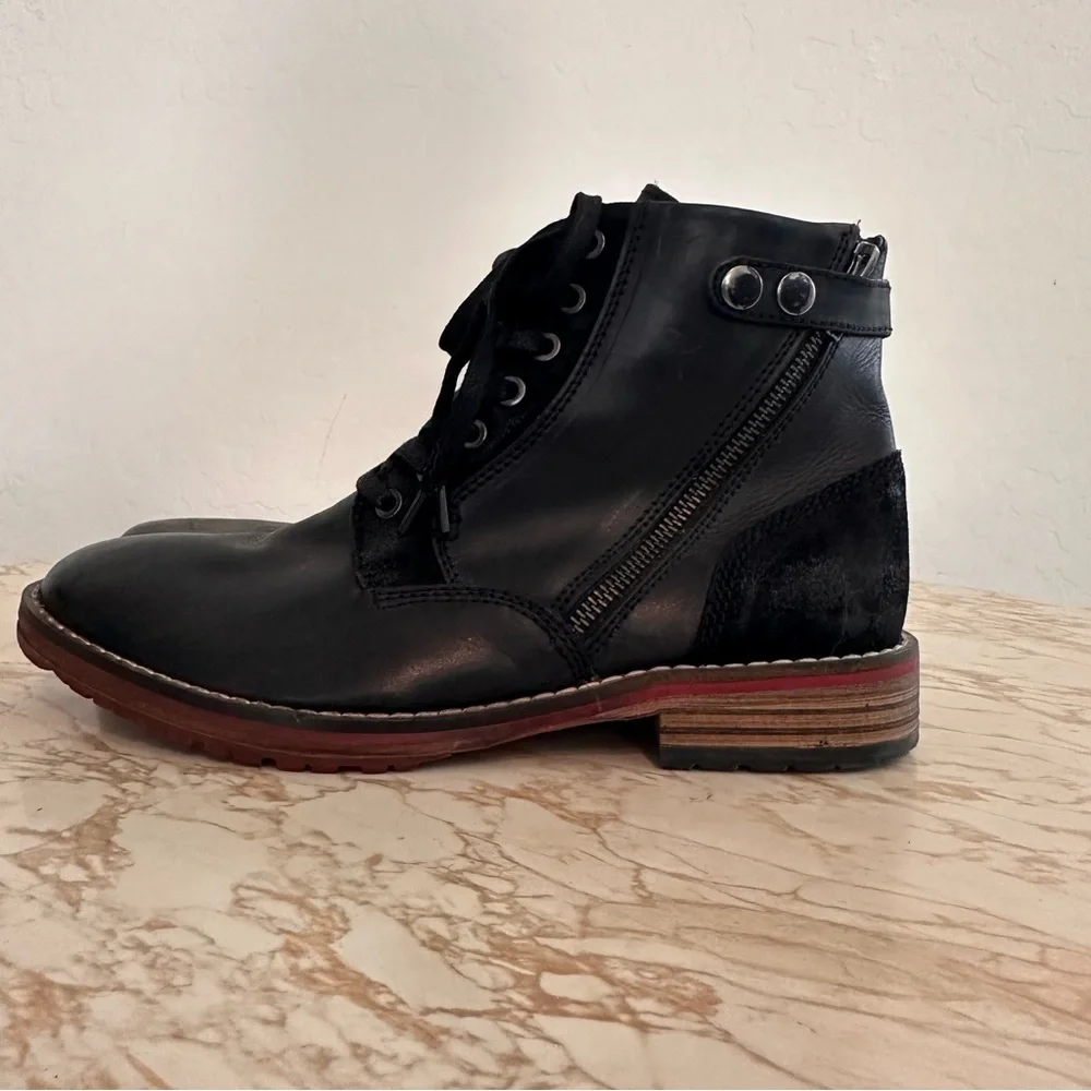 TESTOSTERONE’Ball of Fire’ Black Leather Upper Men's Ankle Boots size 41